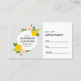 Minimal Blommigt Utandning Ash White Salon Möte Tidsbeställning Kort