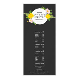 Minimal Blommigt, utandningssvalg Svart Reklamkort