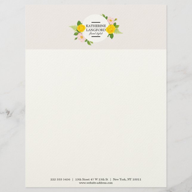 Minimal Blommigt Wandean Beauty Salon Business Sui Brevhuvud (Framsida)