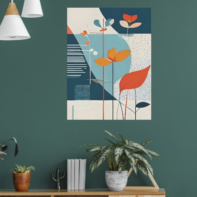 Minimal blomning poster (Vardagsrum 1)