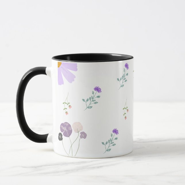 Minimal blomster mönster kaffekopp  (Vänster)