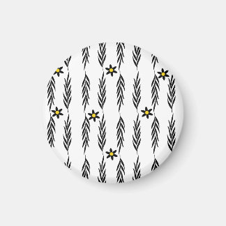 Minimal blomster sömlös modern botanisk tusensköns magnet