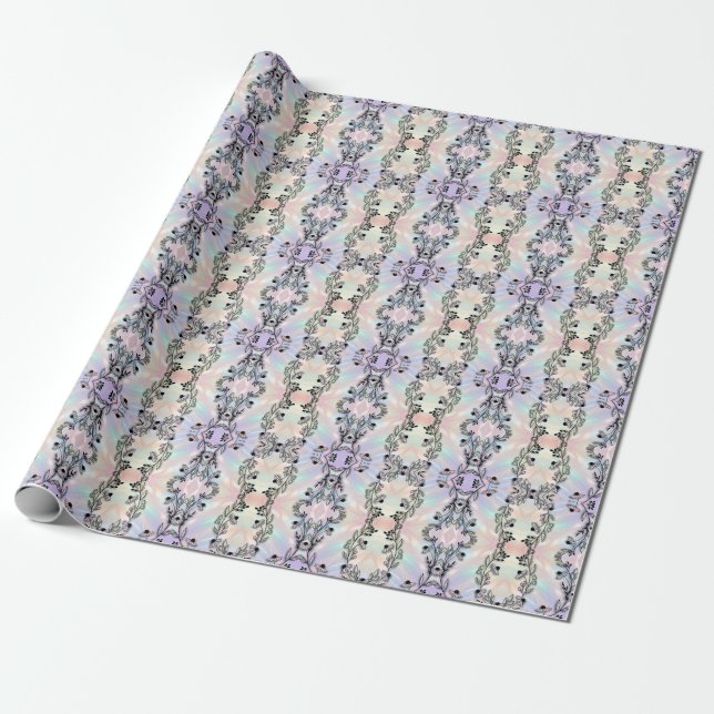 Minimal blomsterinslagspapper presentpapper (Utrullad)