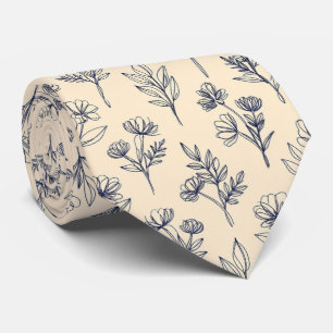 Minimal blomsterkontur mönster slips