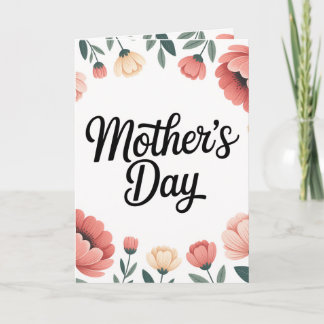 Minimal blomsterkort för mors dag kort