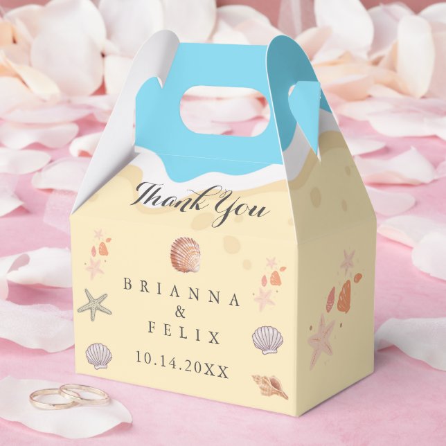 Minimal Blue Ocean Summer Wedding Presentaskar (Bröllop)