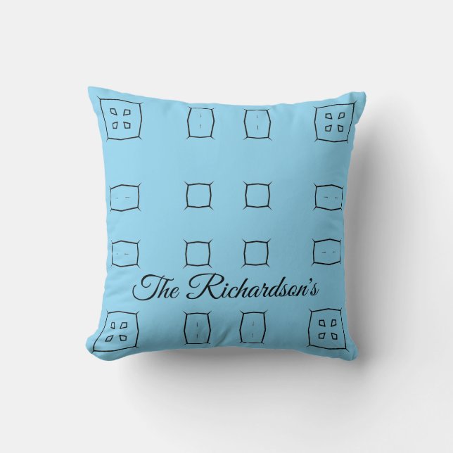 Minimal Blue Personalized Geometric Simple Bedding Kudde (Framsida)