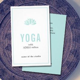Minimal Blue White Lotus Icon Yoga Instructor Flygblad
