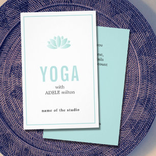 Minimal Blue White Lotus Icon Yoga Instructor Flygblad