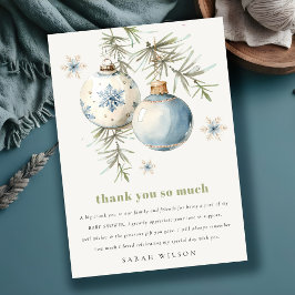 Minimal Blue Winter Chirstmas Boy Shower Tack Kort