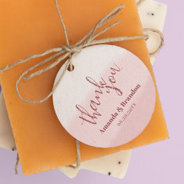 Minimal Blush Bloom Fetstil Bröllop Tack Gåvor Etiketter