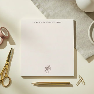 Minimal Blush Notepad with Monogram Desk Pad Anteckningsblock
