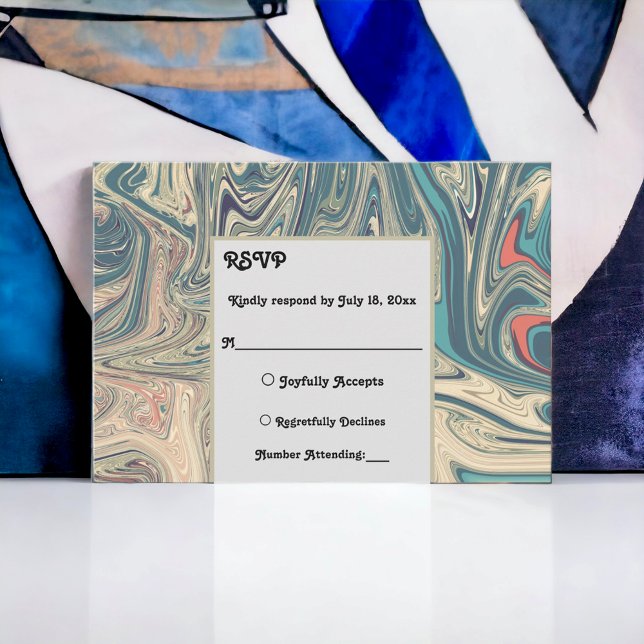 Minimal Bohemian Grått Abstrakt Artistic Bröllop OSA Kort (Skapare uppladdad)