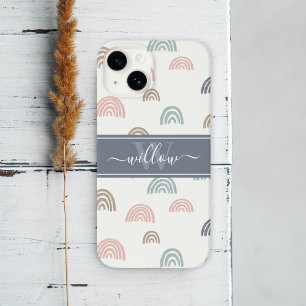 Minimal Boho Aesthetic Rainbow Monogram