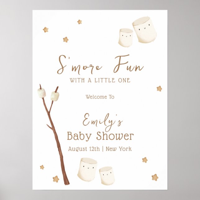 Minimal Boho är mer Roligt Stars Baby Shower Välko Poster (Framsidan)