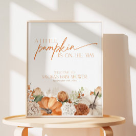 Minimal Boho Baby Shower Välkomstskylt för Hösten 