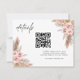 Minimal Boho-Blommigt Bröllop OSA Tack Kort