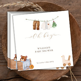 Minimal Boho Boy Clothes Baby Shower Pappersservett