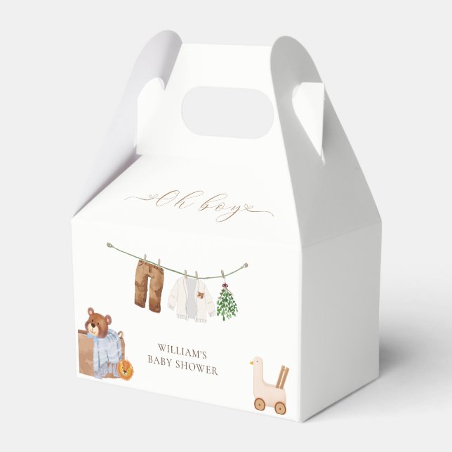 Minimal Boho Boy Clothes Baby Shower Presentaskar (Framsidan Sidan)