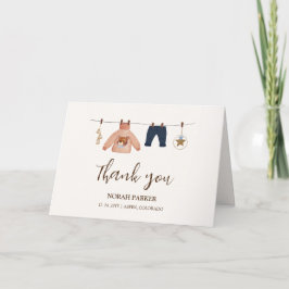 Minimal Boho Boy Winter Clothesline Baby Shower Tack Kort