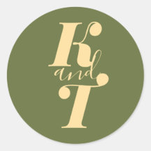 Minimal Boho Bröllop Monogram Stickers