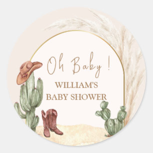 Minimal Boho Cactus Arch Desert Cowboy Shower Runt Klistermärke