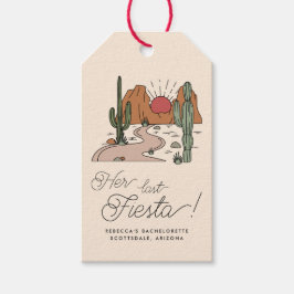 Minimal Boho Desert Fiesta Bachelorette Party Presentetikett