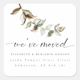Minimal Boho Flytta Announcement Bohemian Chic Fyrkantigt Klistermärke