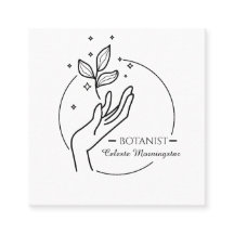 Minimal Boho Hand & Löv Botanist Logotyp