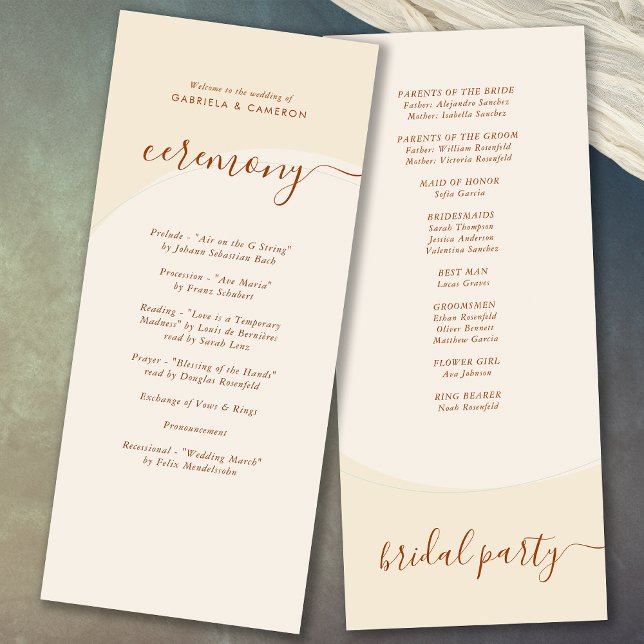 Minimal Boho-höst Tone Bröllop Program (Skapare uppladdad)