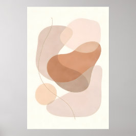 Minimal Boho Modern Neutral Abstrakt Former Poster