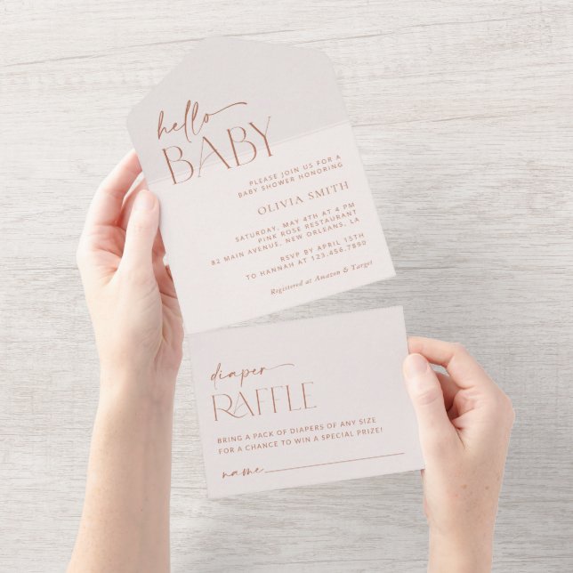 Minimal Boho, Modern, Terracotta, Baby Shower (Avrivbar del)