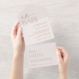 Minimal Boho, Modern, Terracotta, Baby Shower