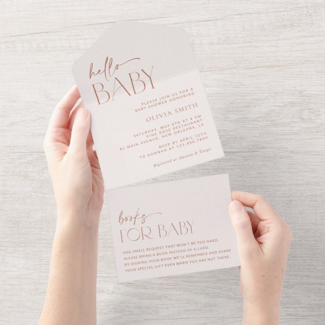 Minimal Boho, Modern, Terracotta, Baby Shower (Avrivbar del)