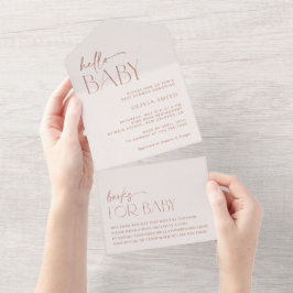 Minimal Boho, Modern, Terracotta, Baby Shower