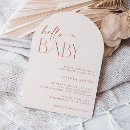 Minimal Boho, Modern, Terracotta, Baby Shower Inbjudningar