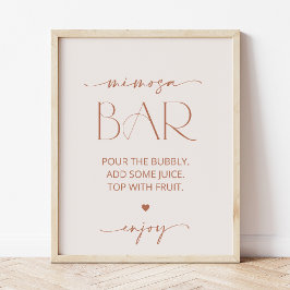 Minimal Boho, Modern, Terracotta, Mimosa Pub Poster