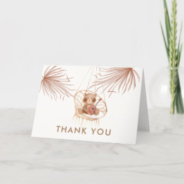 Minimal Boho Nalle Beach Baby Shower Tack Kort