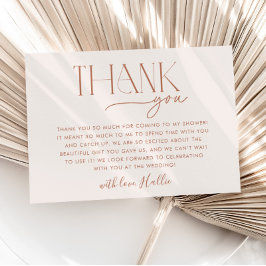 Minimal Boho Neutral Bröllopsfest Tacksamhetskort Tack Kort