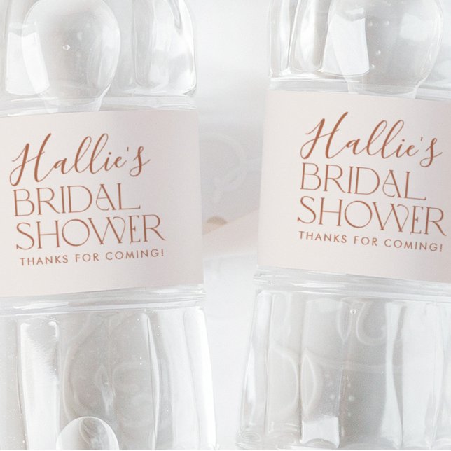 Minimal Boho-Neutralt för Möhippa Vattenflaskor Etikett (Minimal Boho Bridal Shower Water Bottle Labels)