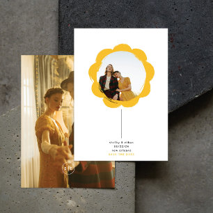 minimal boho retro penseldrag blomram fotograferin spara datumet