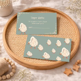 Minimal Boho Söt Gås Blöja Lotteri Babykalas Visitkort