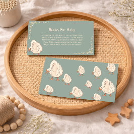 Minimal Boho Söt Gås Bok Begäran Bebis Shower Visitkort