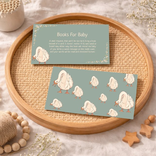 Minimal Boho Söt Gås Bok Begäran Bebis Shower Visitkort (Skapare uppladdad)