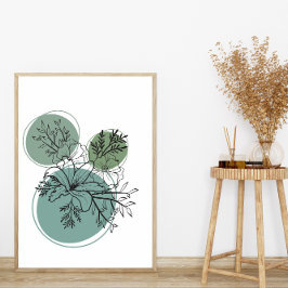 Minimal Boho Stil-Blommigt-blommor med enkel Abstr Poster