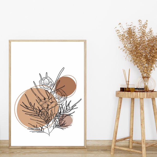 Minimal Boho Stil-Blommigt-blommor med enkel Abstr Poster (Skapare uppladdad)