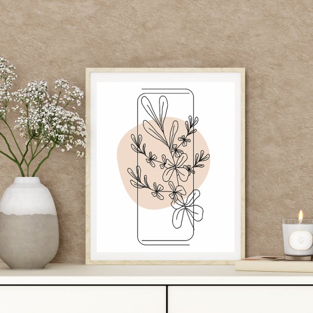 Minimal Boho Stil-Blommigt-blommor med enkel Abstr Poster (Skapare uppladdad)