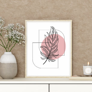 Minimal Boho Stil Löv-design för enkel Abstrakt Poster
