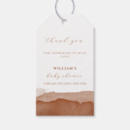 Minimal Boho Terracotta Baby Shower Tack Presentetikett