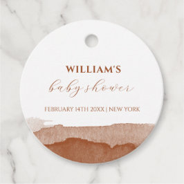 Minimal Boho Terracotta Ombre Desert Baby Shower Gåvor Etiketter